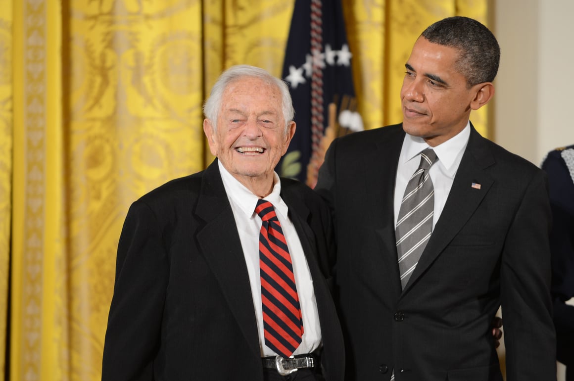 Dr. T. Berry Brazelton receiving Presidential Citizen's Medal from President Obama in 2013